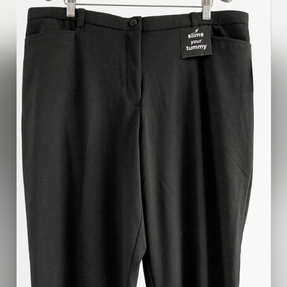 George Black Slimming Dress Pants Women's Size 18W Straight Leg Trousers - Picture 2 of 7